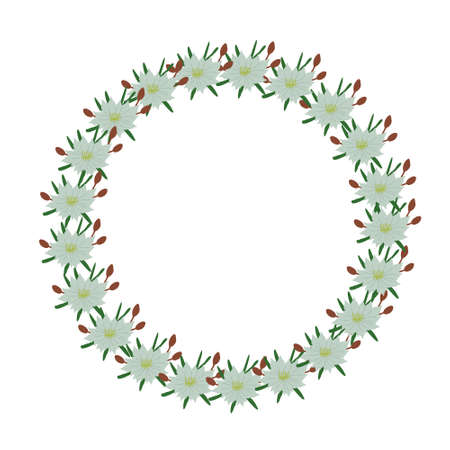 Decorative frame with vector flowersのイラスト素材