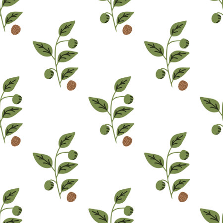 Seamless simple vector nutmeg patternのイラスト素材