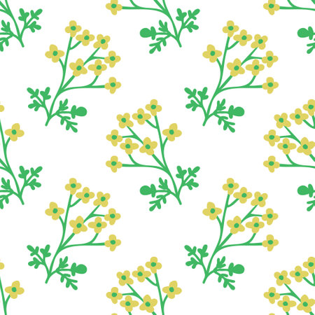 Seamless decorative rue flowers patternのイラスト素材
