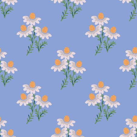 Seamless chamomile vector decorative patternのイラスト素材