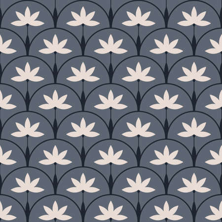 Simple lotus vector decorative patternのイラスト素材