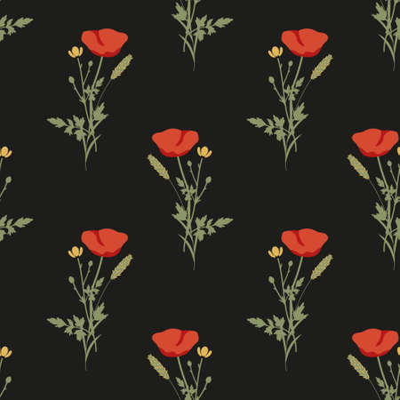 Seamless simple decorative floral patternのイラスト素材