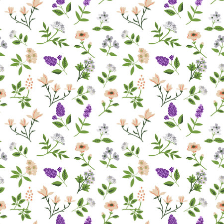 Seamless pattern with deocrative flowersのイラスト素材