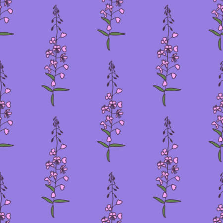 Seamless fireweed decorative vector patternのイラスト素材