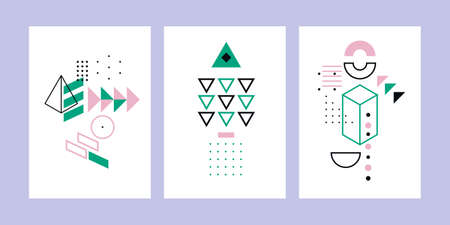 Minimal wall art with geometric shapeのイラスト素材