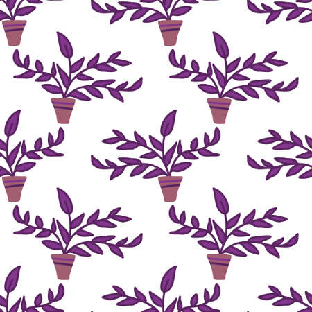 Tradescantia home plant vector patternのイラスト素材