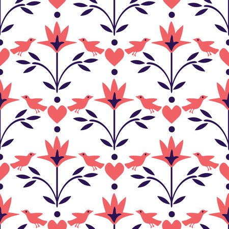 Seamless floral decorative vector pattern