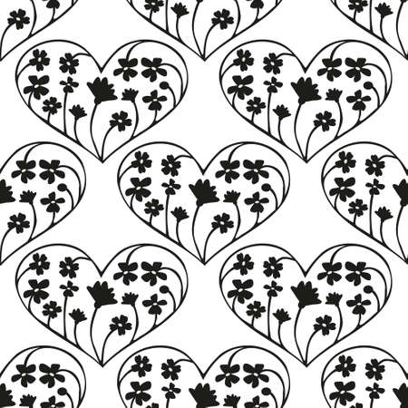 Seamless vector pattern with heartsのイラスト素材