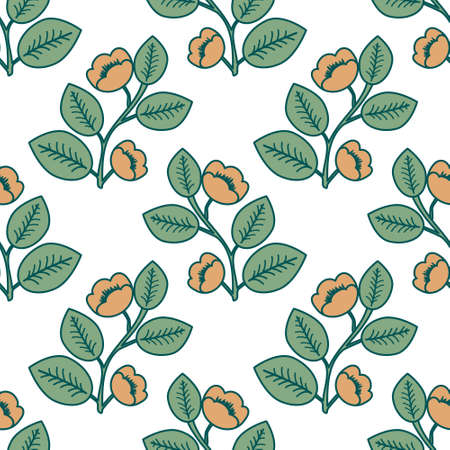 Seamless pattern with decorative flowersのイラスト素材