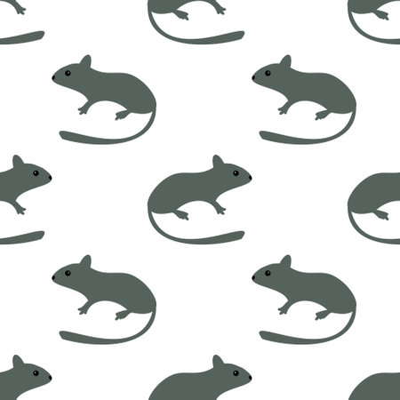 Seamless vector grey dormice patternのイラスト素材