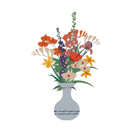 Isolated vector flowers decorative bunchのイラスト素材