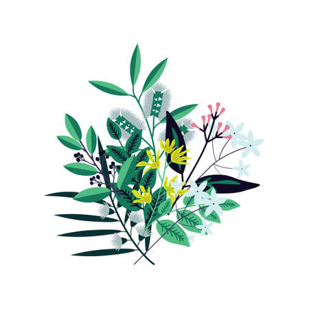 Isolated vector flowers decorative bunchのイラスト素材