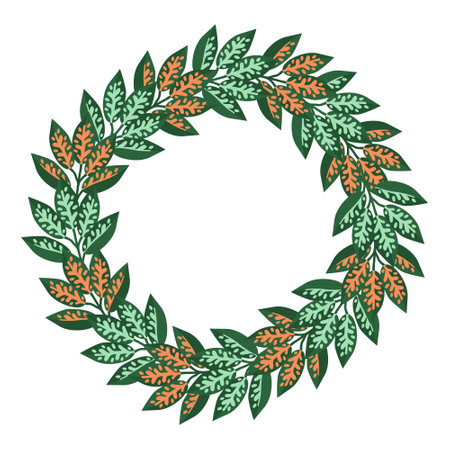 Decorative floral wreath with copy spaceのイラスト素材