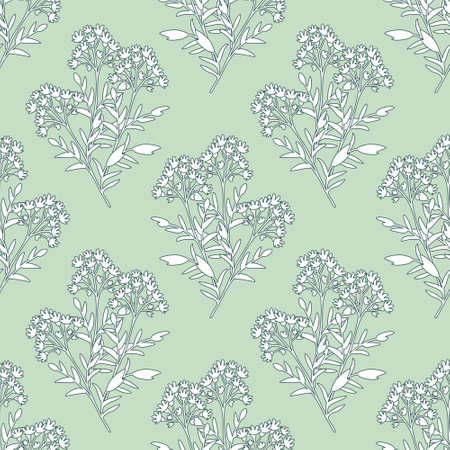 Seamless decorative blue and white floral patternのイラスト素材