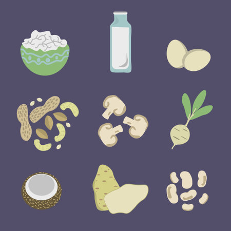 Isolated white vector food itemsのイラスト素材