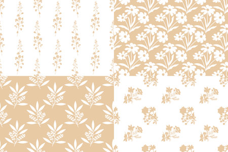 Seamless vector decorative patterns setのイラスト素材