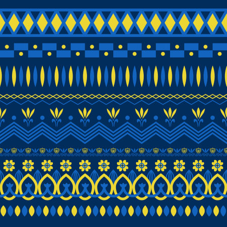 Floral yellow and blue border setのイラスト素材