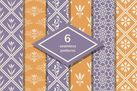Seamless decorative vector patterns setのイラスト素材