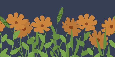 Marigold flower decorative vector backgroundのイラスト素材
