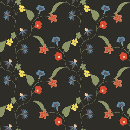 Seamless floral decorative vector patternのイラスト素材