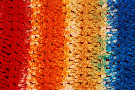 Bright multicolored knitted wool backgroundの写真素材