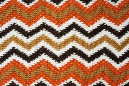 Striped fall color knitting workの写真素材