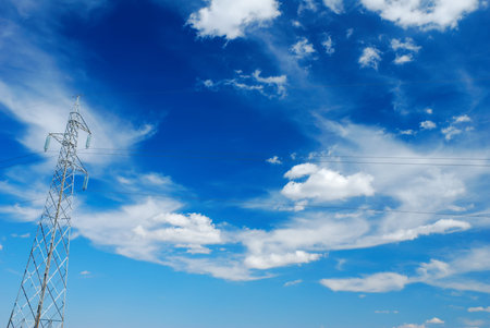 Stunning cloudy background with electical lines