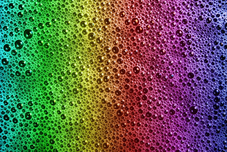 Bright multicolored background of soap bubblesの写真素材