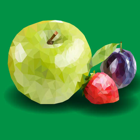 Polygonal fruitsのイラスト素材