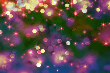 bright blue bokeh background for new year glitter gold starsの写真素材