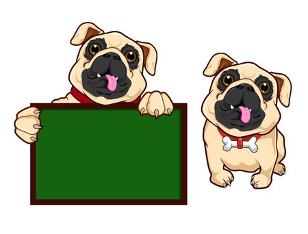 Bulldog cute cartoon in vectorのイラスト素材