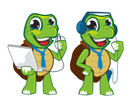 Cute turtle cartoon in vectorのイラスト素材