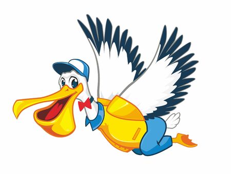 Pelican mail mascot cartoon in vectorのイラスト素材