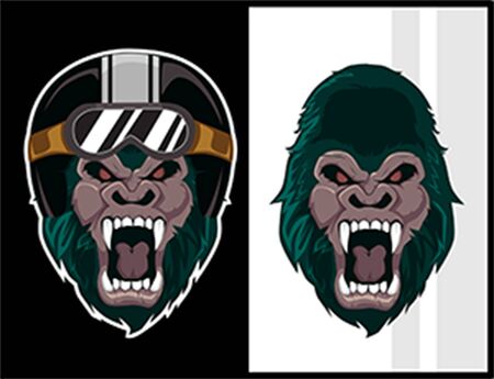 Gorilla motorbike illustration  in vectorのイラスト素材