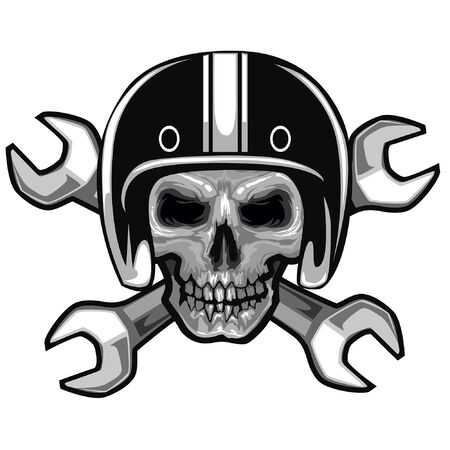 Skull sport race logo in vectorのイラスト素材