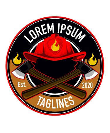 Fireman logo template in vectorのイラスト素材