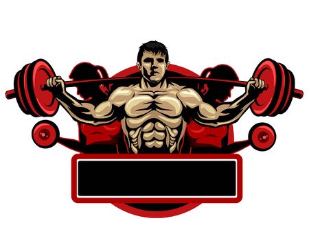 Gym logo cartoon in vectorのイラスト素材