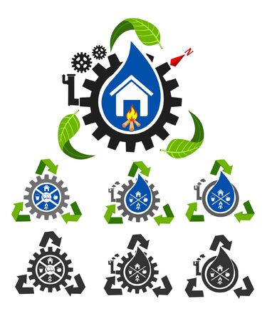 Home industries logo in vectorのイラスト素材