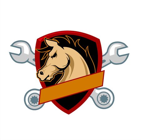 Horse motor logo in vectorのイラスト素材