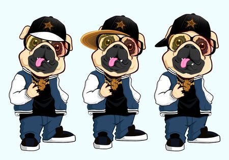 Bulldog mascot cartoon in vectorのイラスト素材