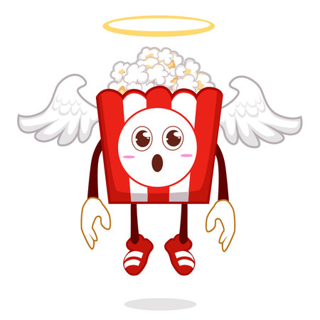 popcorn mascot cartoon in vectorのイラスト素材