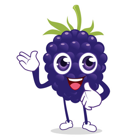 blueberry fruit mascot cartoon in vectorのイラスト素材