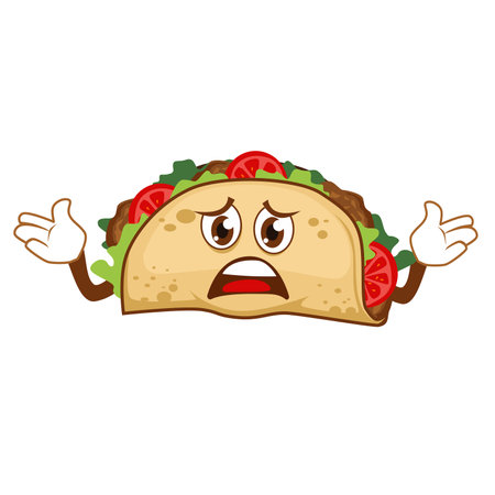 tacos food mascot cartoon in vector work in vectorのイラスト素材