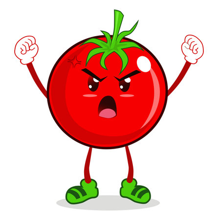 tomato mascot cartoon in vectorのイラスト素材