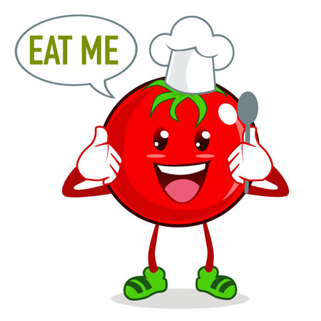 tomato mascot cartoon in vectorのイラスト素材