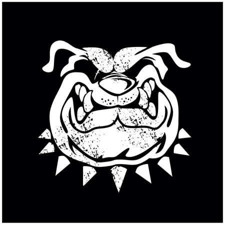 bulldog head cartoonのイラスト素材