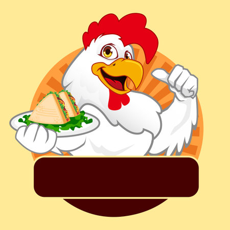 Chicken rooster logo cartoon in vectorのイラスト素材