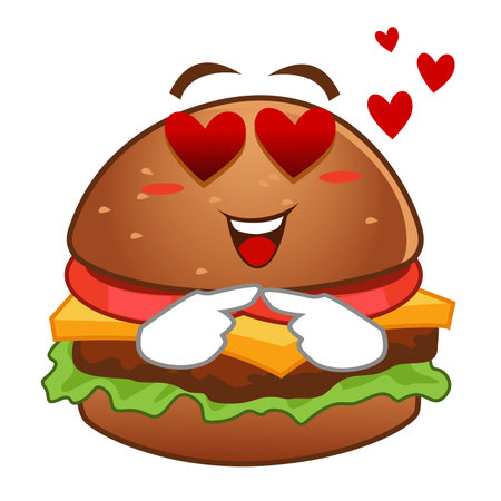hamburger mascot cartoon in vectorのイラスト素材
