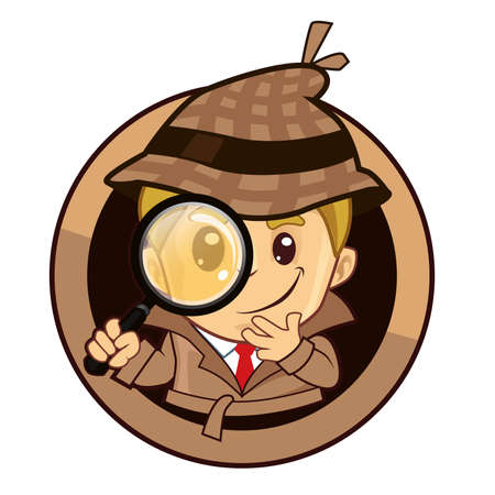 detective kids mascot cartoon in vectorのイラスト素材