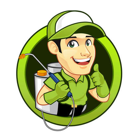 pest control mascot cartoon in vectorのイラスト素材
